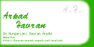 arpad havran business card